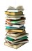 Stack of books isolated on the white background